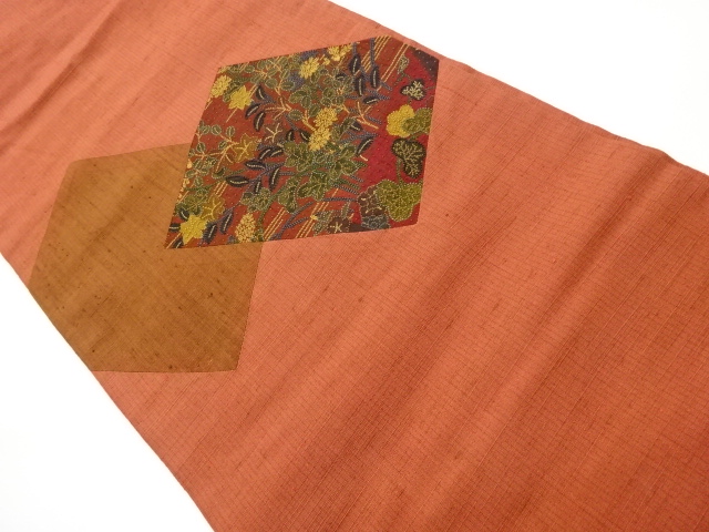 JAPANESE KIMONO / VINTAGE NAGOYA OBI / TSUMUGI / SAGARA KNOTS / AUTUMN FLOWERS
